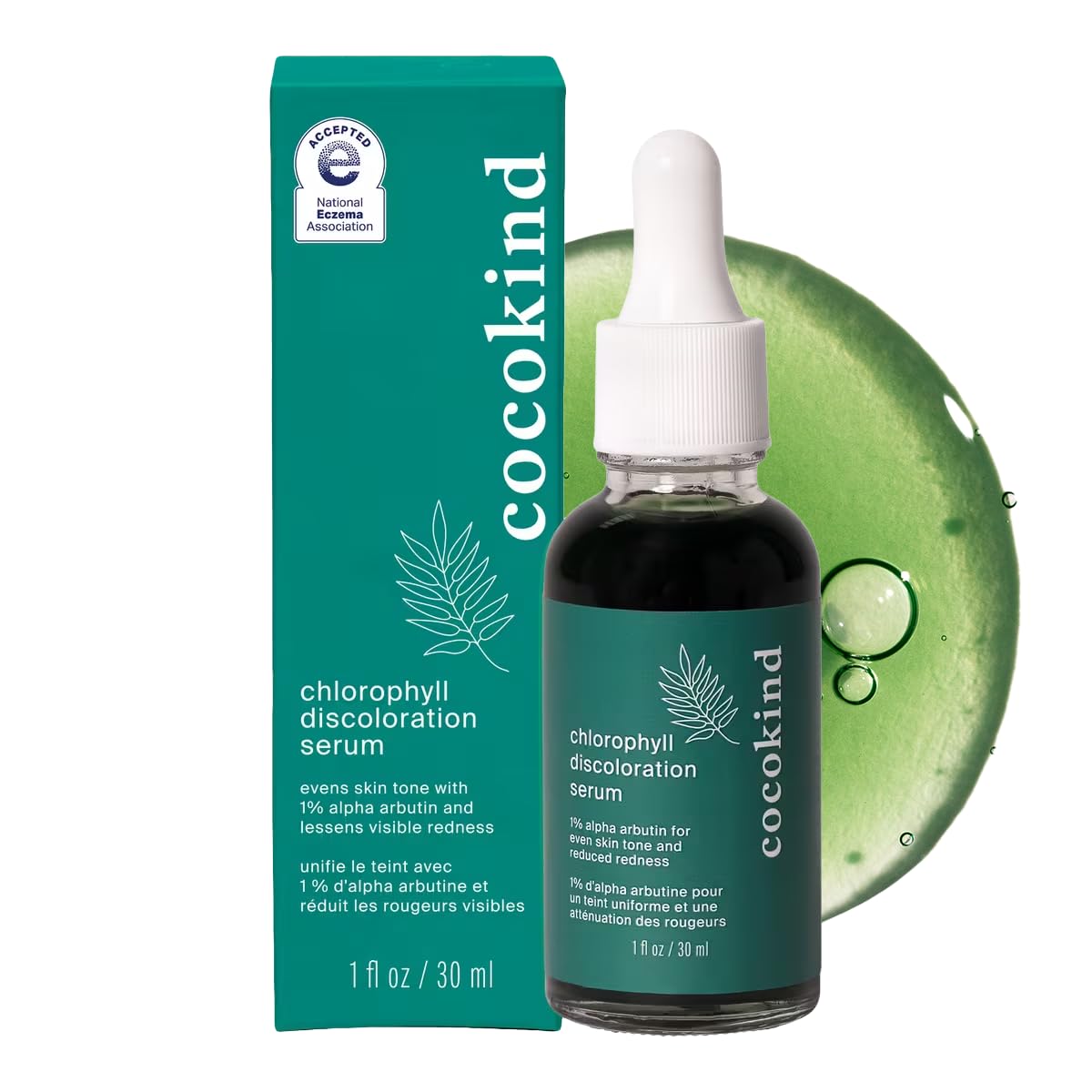 Cocokind sérum chlorophylle: bouteille-pompe pratique et réduction des taches