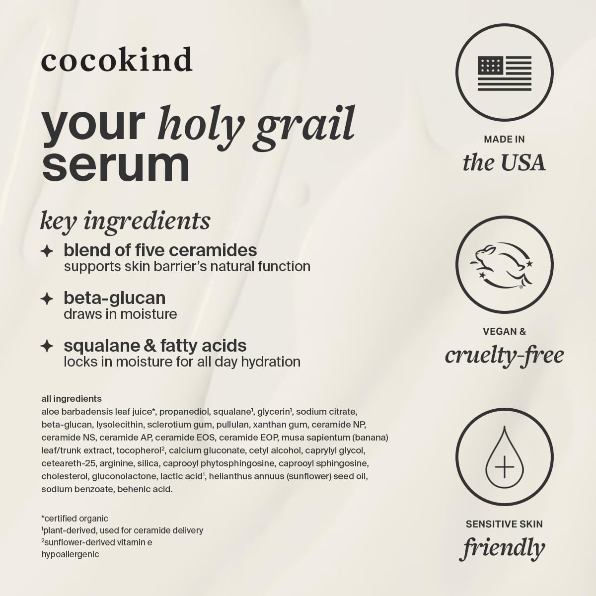 Test dermatologique et vegan sur le Cocokind Sérum Barrière Ceramide
