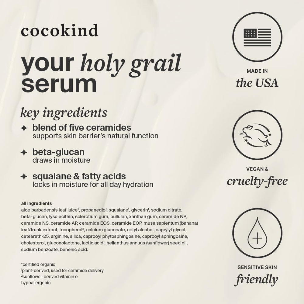 Test dermatologique et vegan sur le Cocokind Sérum Barrière Ceramide
