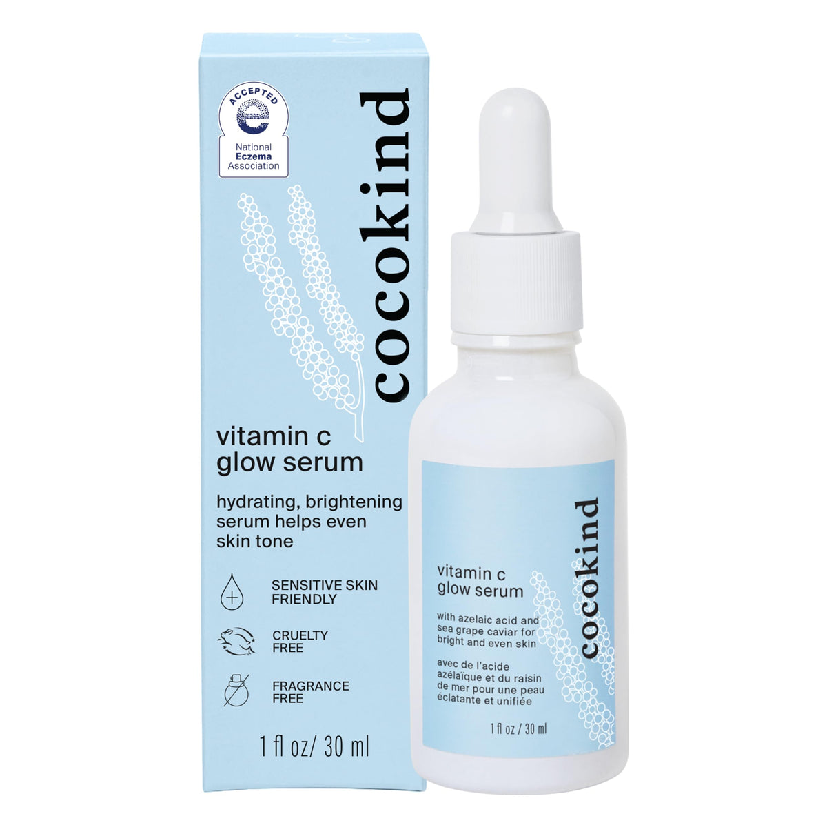 Sérum Cocokind Vitamine C, flacon lumineux, pour un éclat naturel.