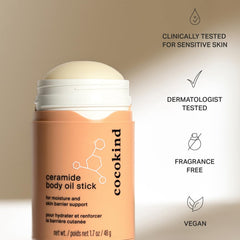 Stick Cocokind sur peau sensible, absorption rapide