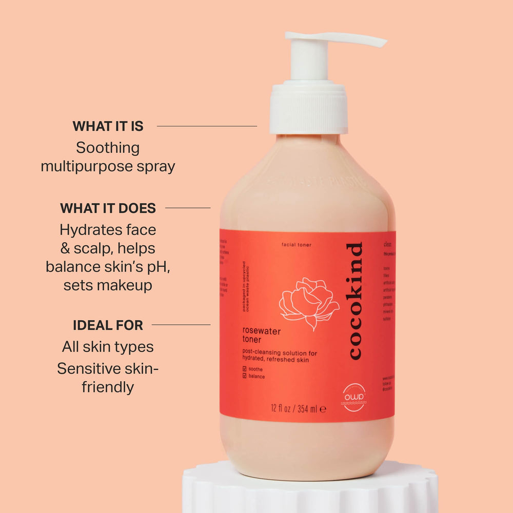 Cocokind Utilisation après nettoyage Visage – préparation de la peau avec le tonique rose