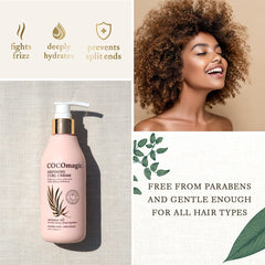Application sur cheveux humides avec Cocomagic, impression de finition satinée.