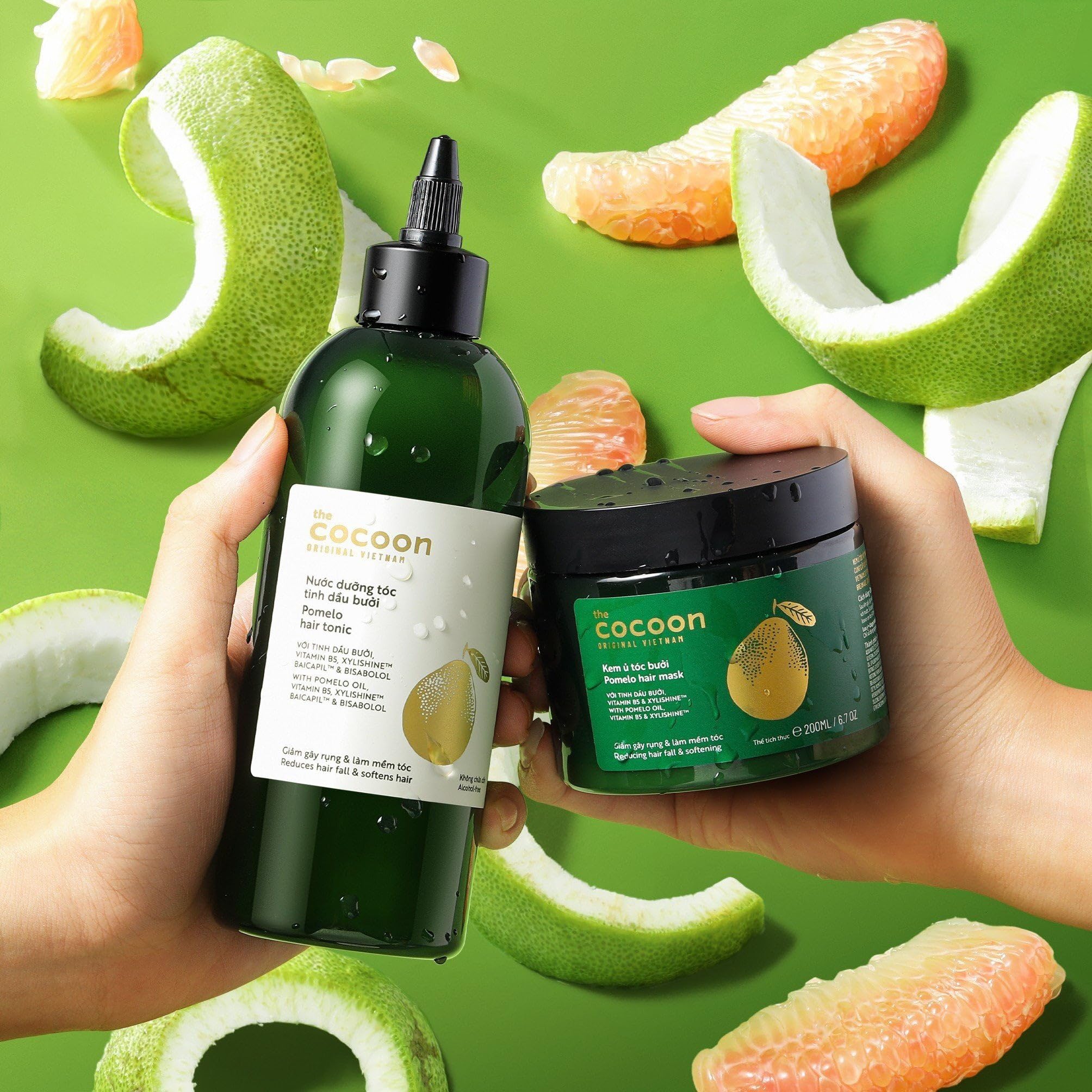 Cuir chevelu vivant et vitalisé après application du tonique Pomelo.