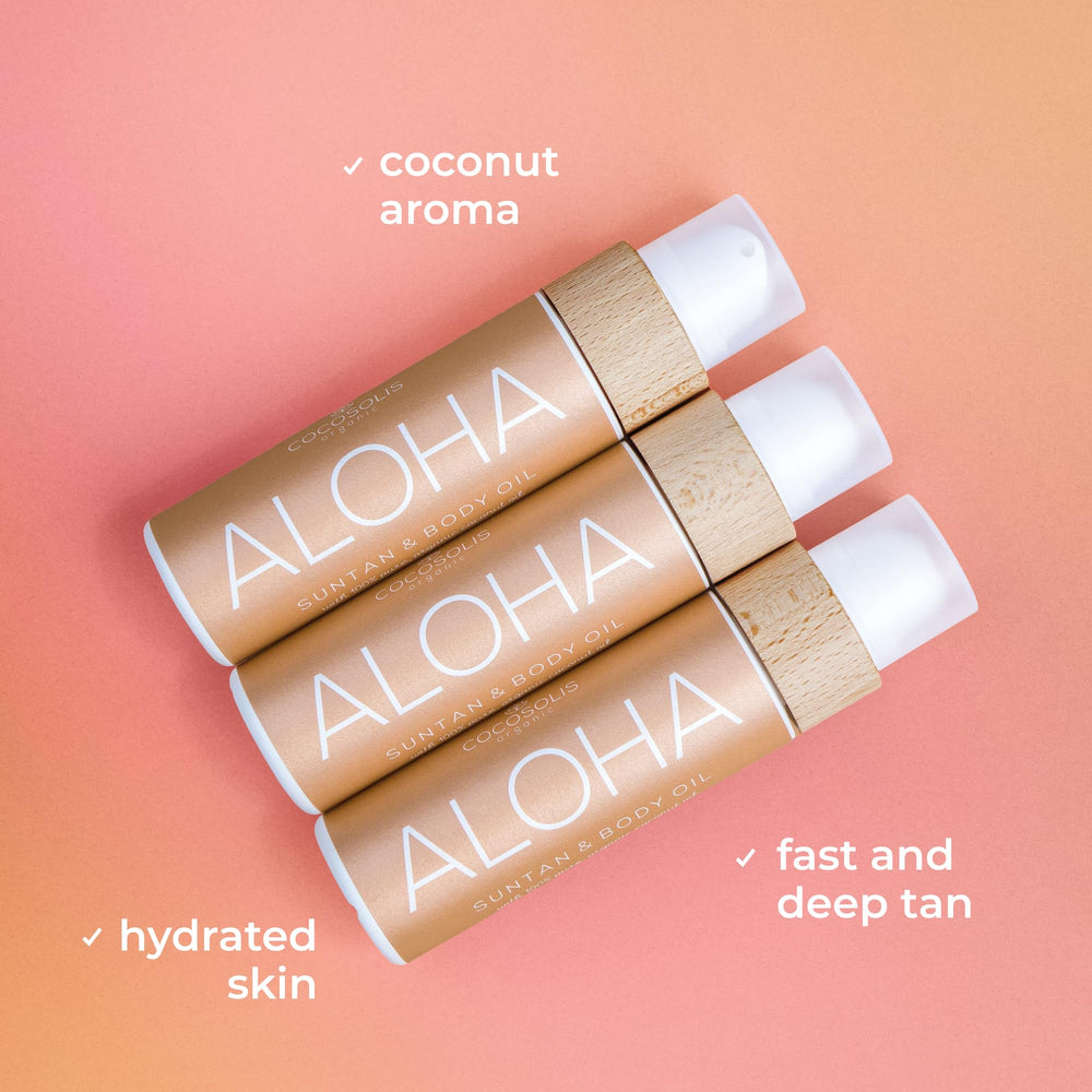 COCOSOLIS ALOHA laisse la peau hydratée et lumineuse après application.