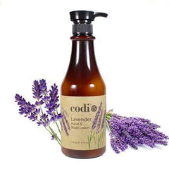 Élégant emballage CODi Lotion lavande avec design moderne.