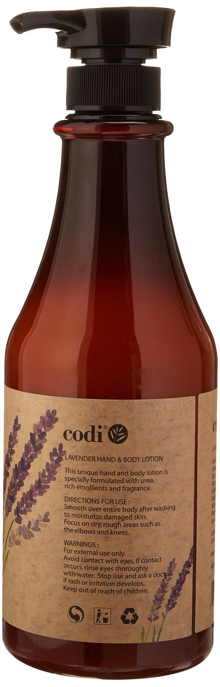 CODi lotion mains et corps lavande, texture nourrissante qui pénètre rapidement.