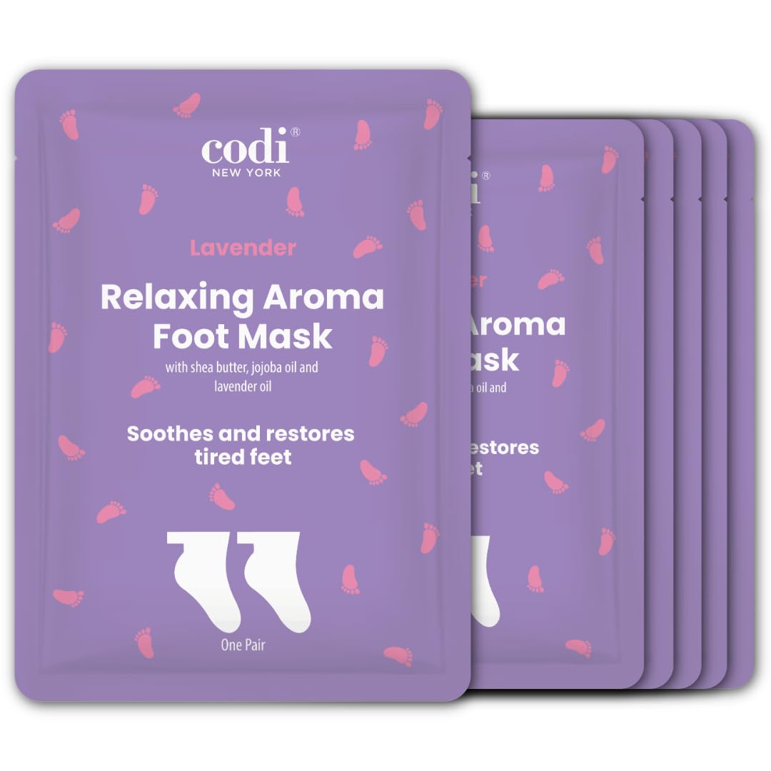 Codi New York masque-pieds-relaxant lavande dans un emballage élégant pour spa à domicile.
