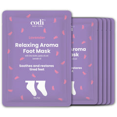 Codi New York masque-pieds-relaxant lavande dans un emballage élégant pour spa à domicile.