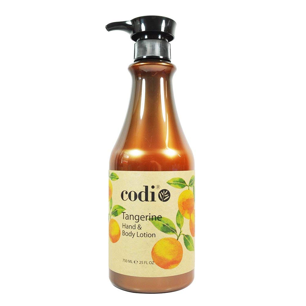 Lotion CODi Tangerine pour mains et corps, hydratation durable et parfum frais.
