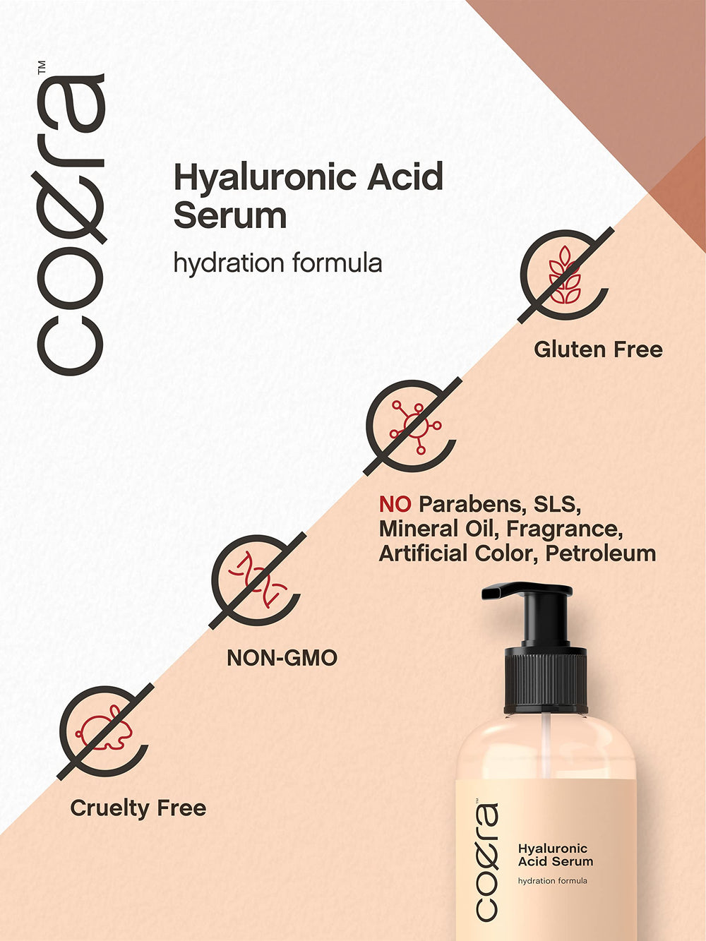 Application du sérum Coera sur le visage, hydratation et fraîcheur.