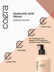 Application du sérum Coera sur le visage, hydratation et fraîcheur.