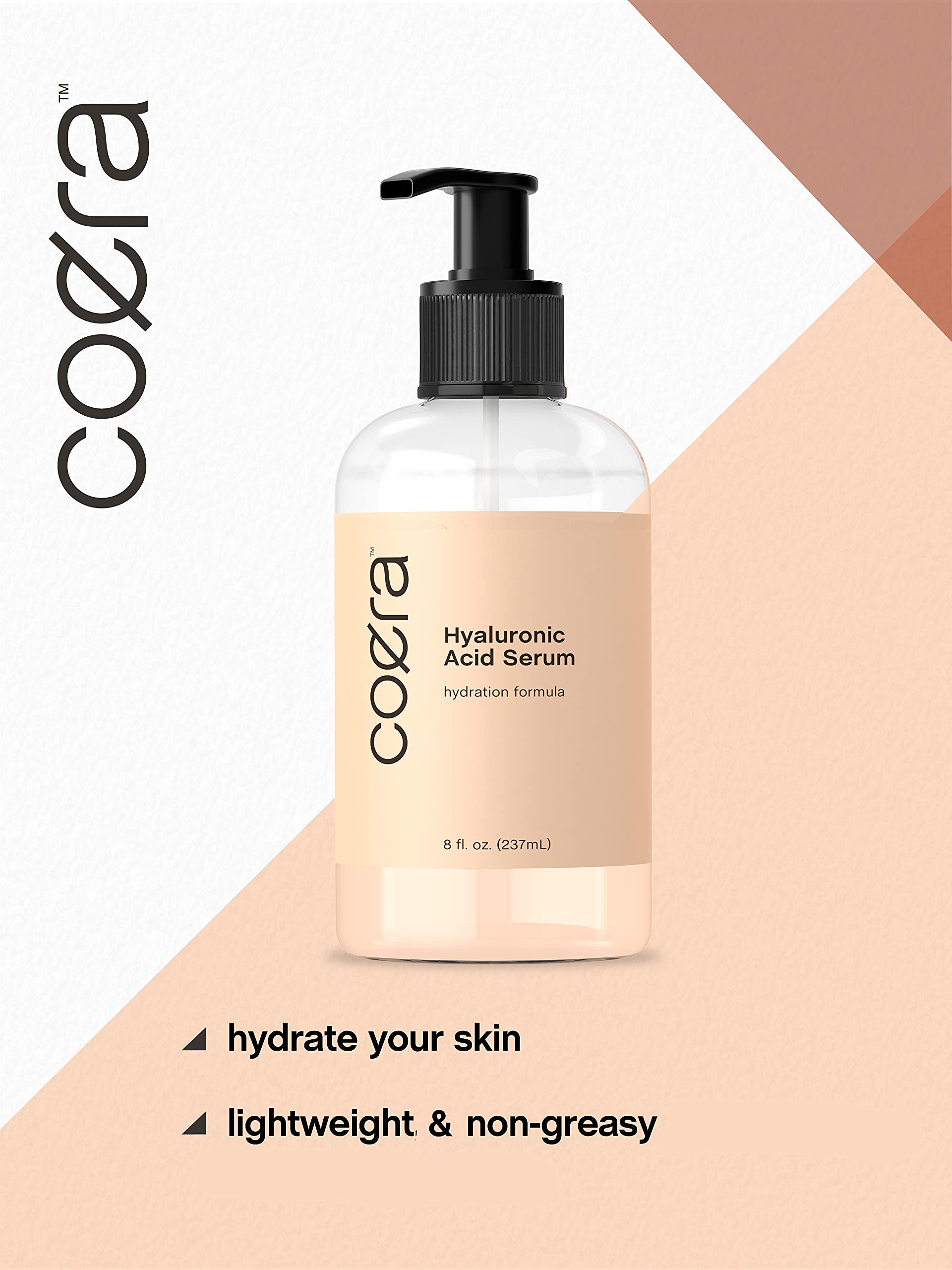 Texture gel translucide du sérum Coera, absorption rapide et peau souple.