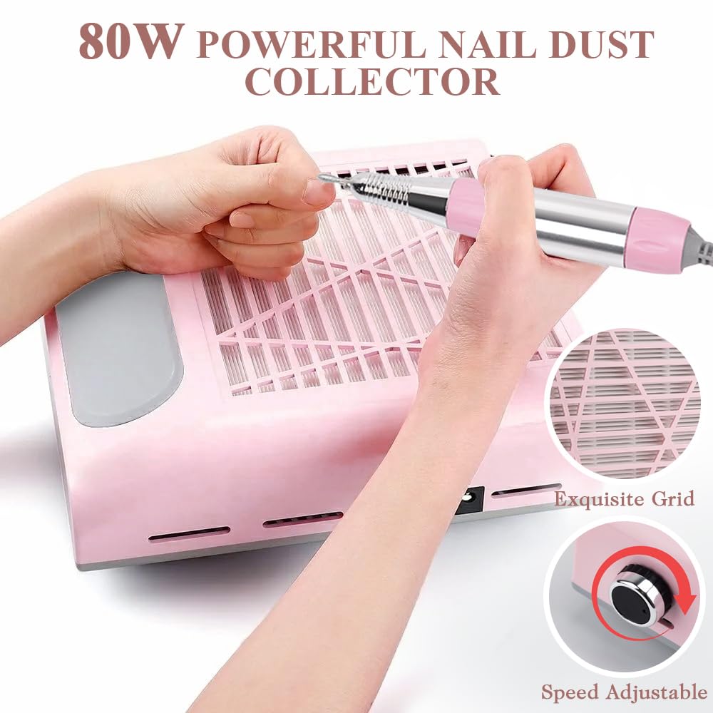 CoFashion collecteur poussière ongles, 8 sorties, direction contrôlée pour un plateau de travail net.