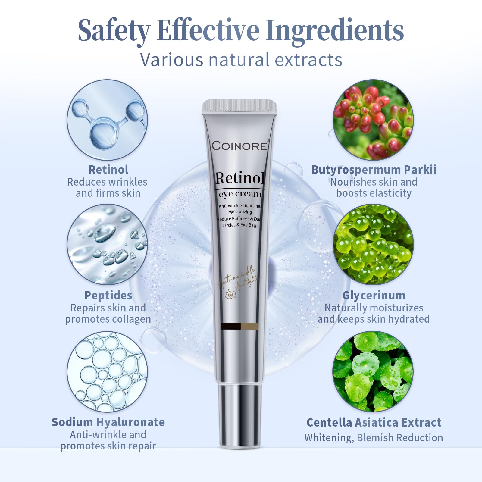 Peptides renforçant la barrière cutanée autour des yeux Coinore