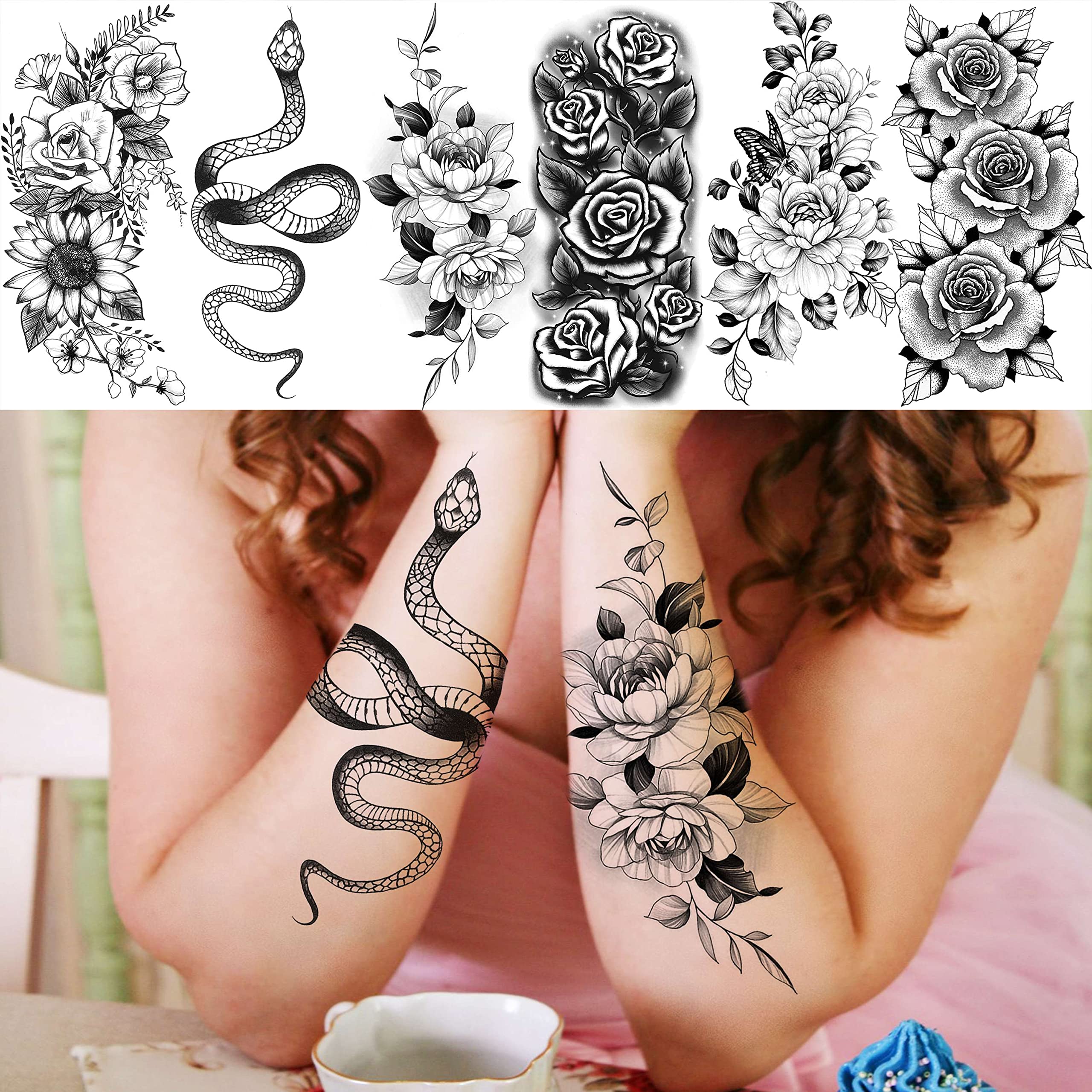 Tatouage temporaire COKTAK Dent de lion 3D, motif délicat et durable.