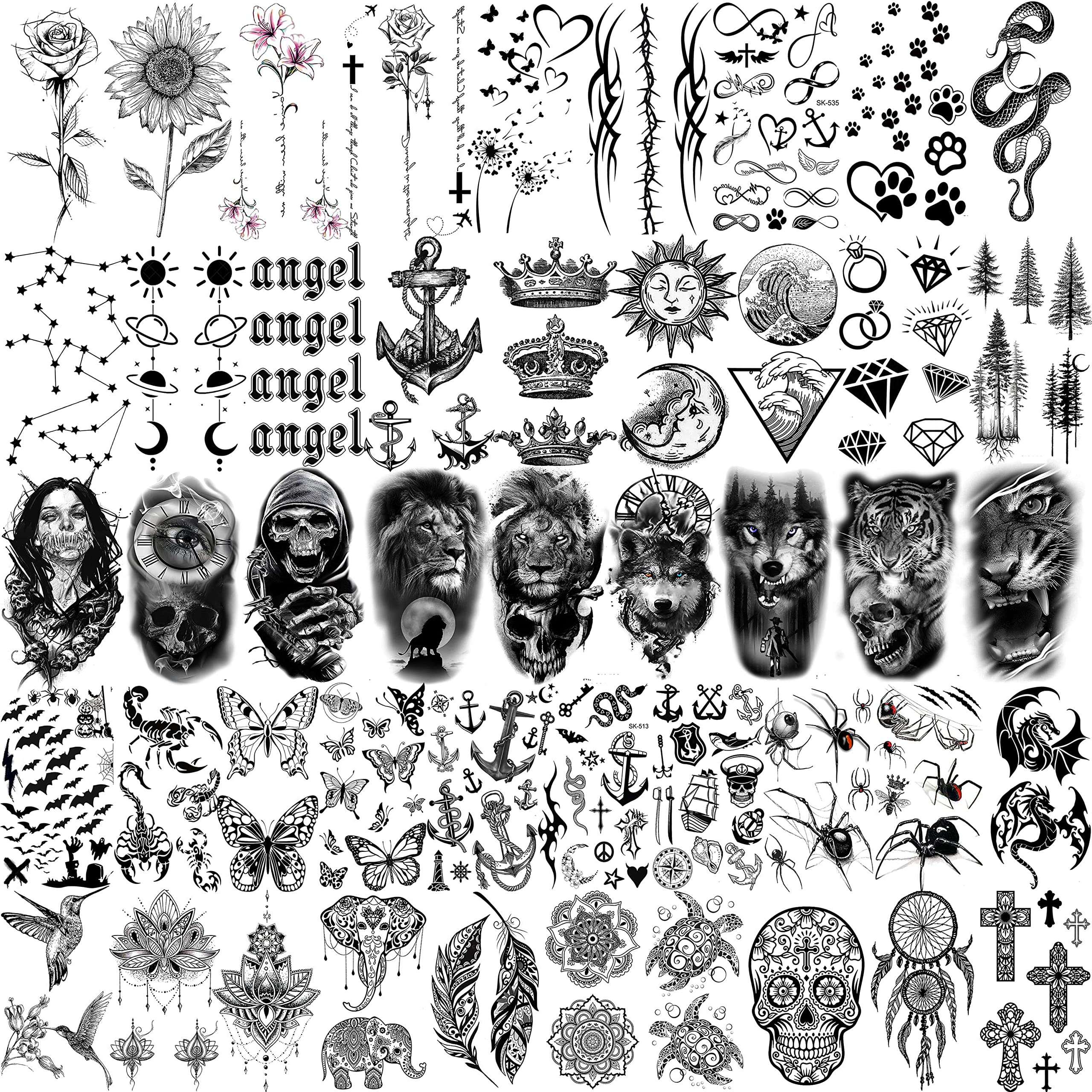Tatouage temporaire COKTAK Lotus et feuilles, look boho chic.