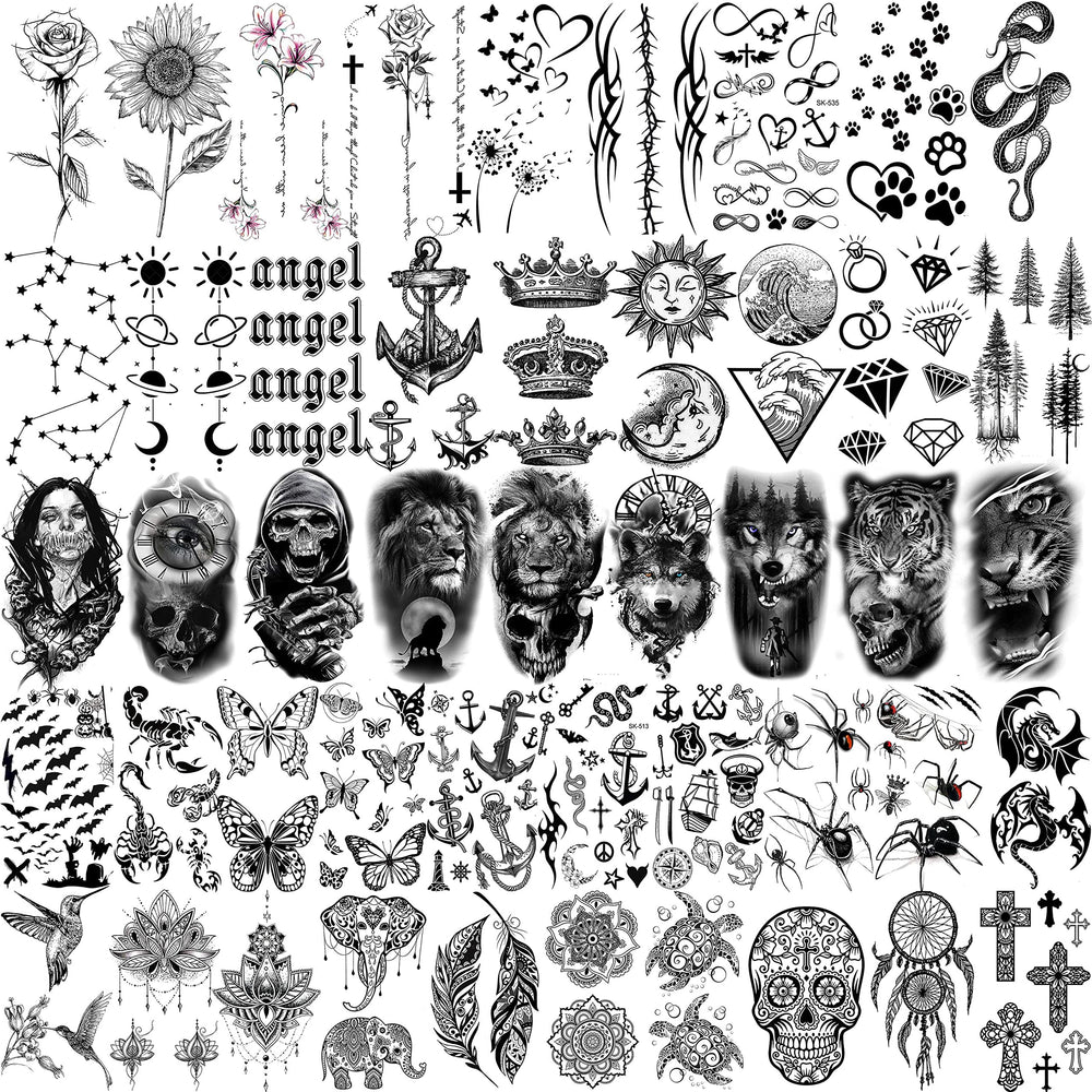 Tatouage temporaire COKTAK Lotus et feuilles, look boho chic.