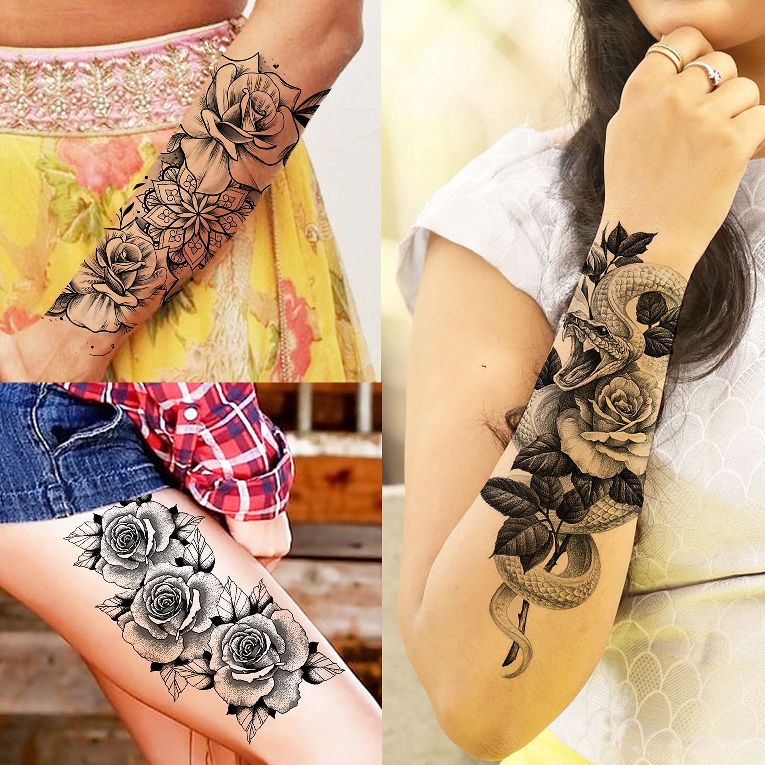 Tatouage temporaire COKTAK Papillon et serpent, motifs élégants et tendances.