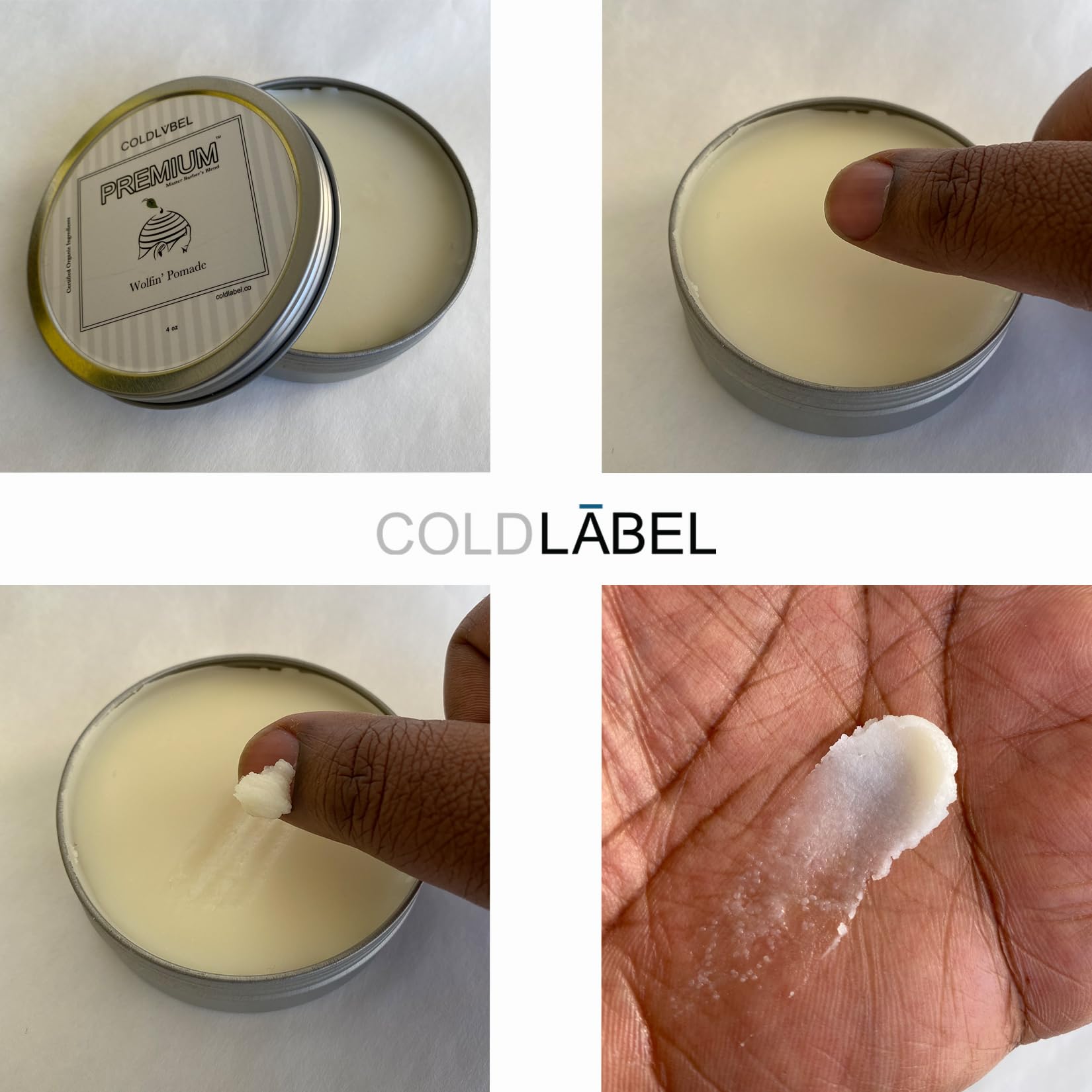 Avant-après Wolfin Pomade : transformation légère et coiffage rapide.