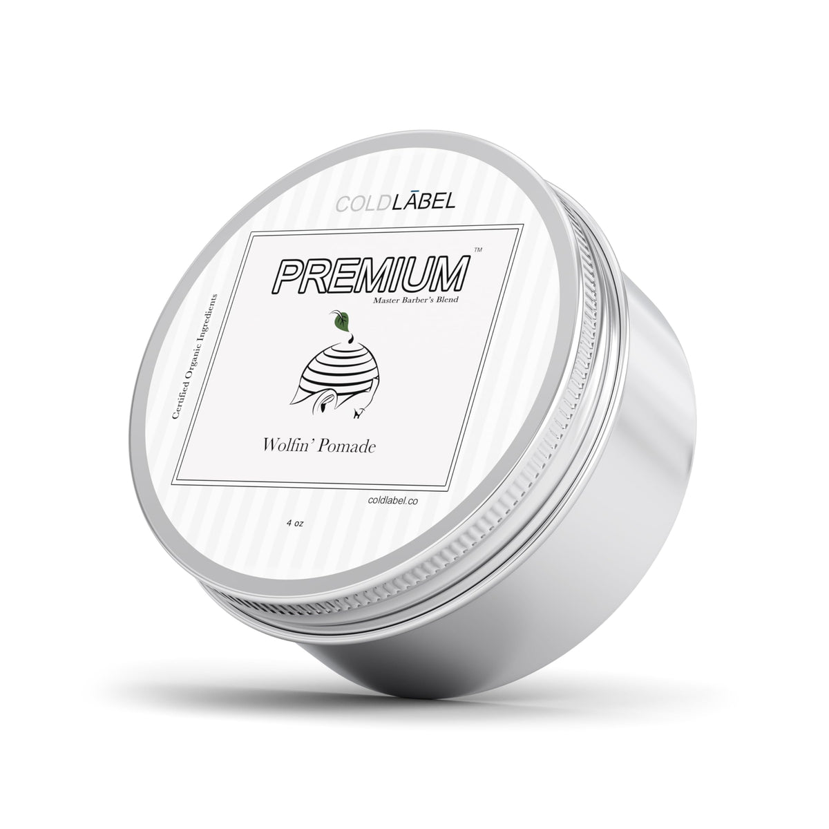 COLDLABEL Wolfin Pomade : bouteille avec brillance durable pour un style maîtrisé.
