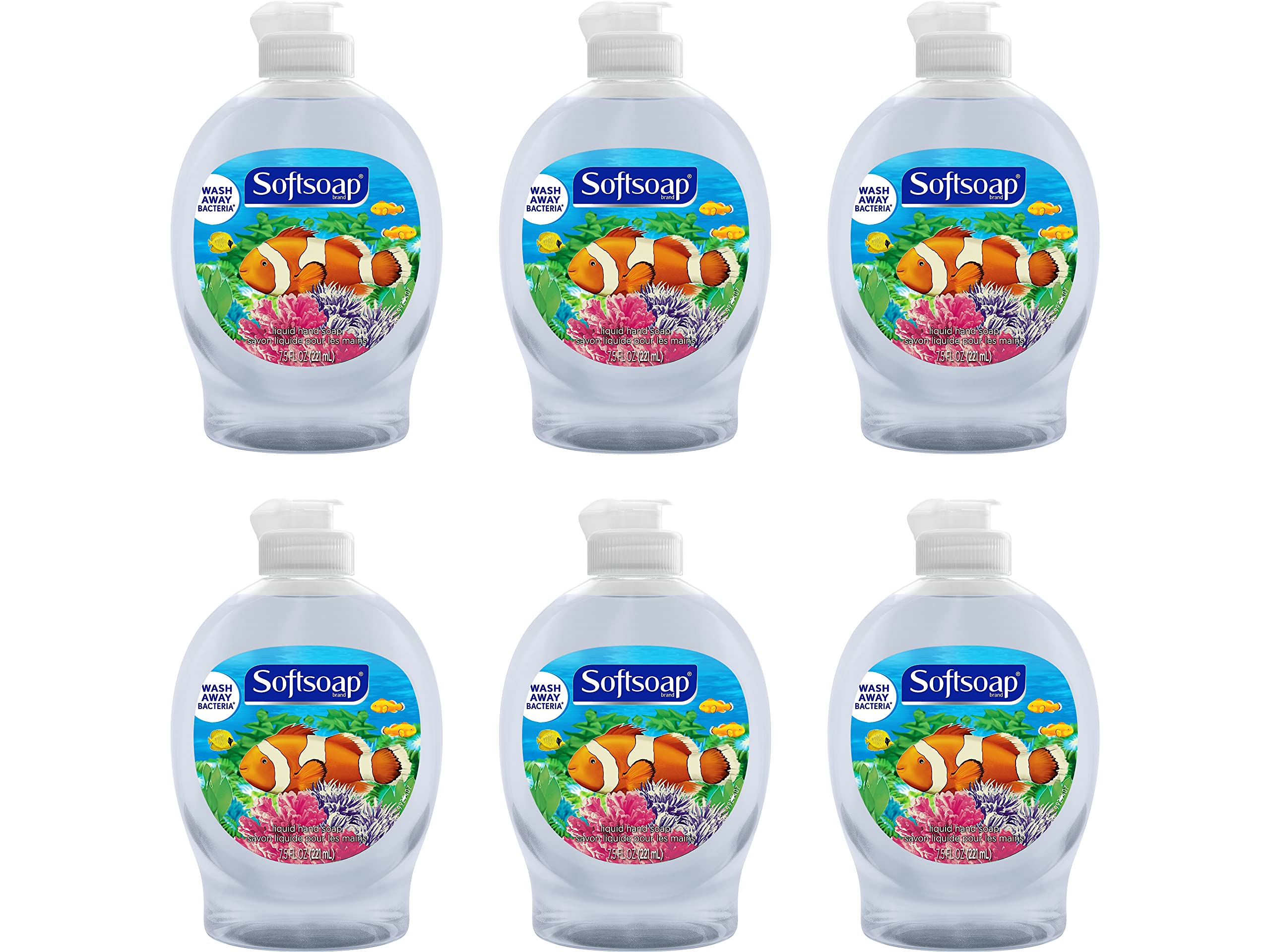 Colgate Softsoap Aquarium Series bottle front view with fresh scent and gentle cleansing.