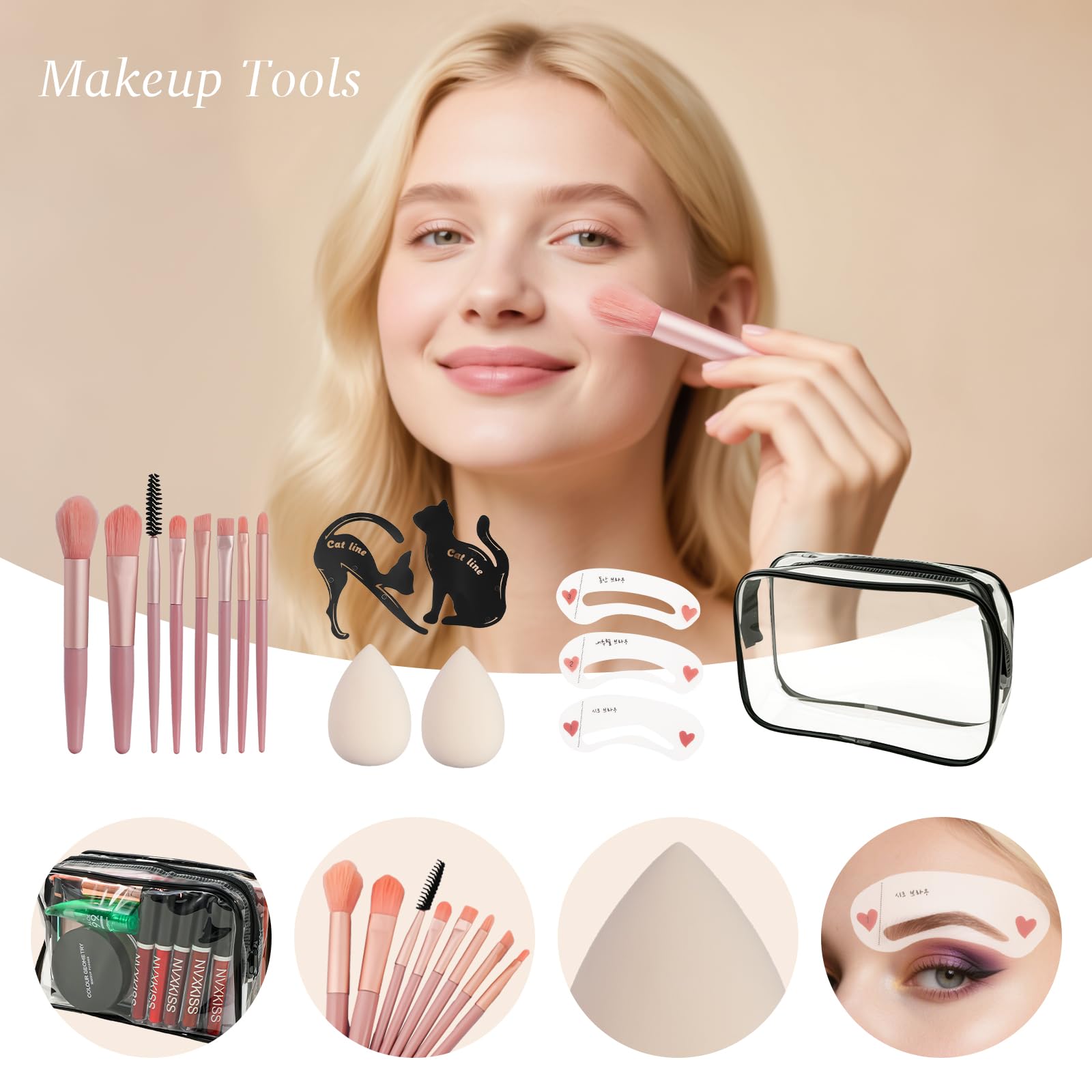Coliusa kit maquillage tout-en-un mascara et crayon pour des définitions nettes