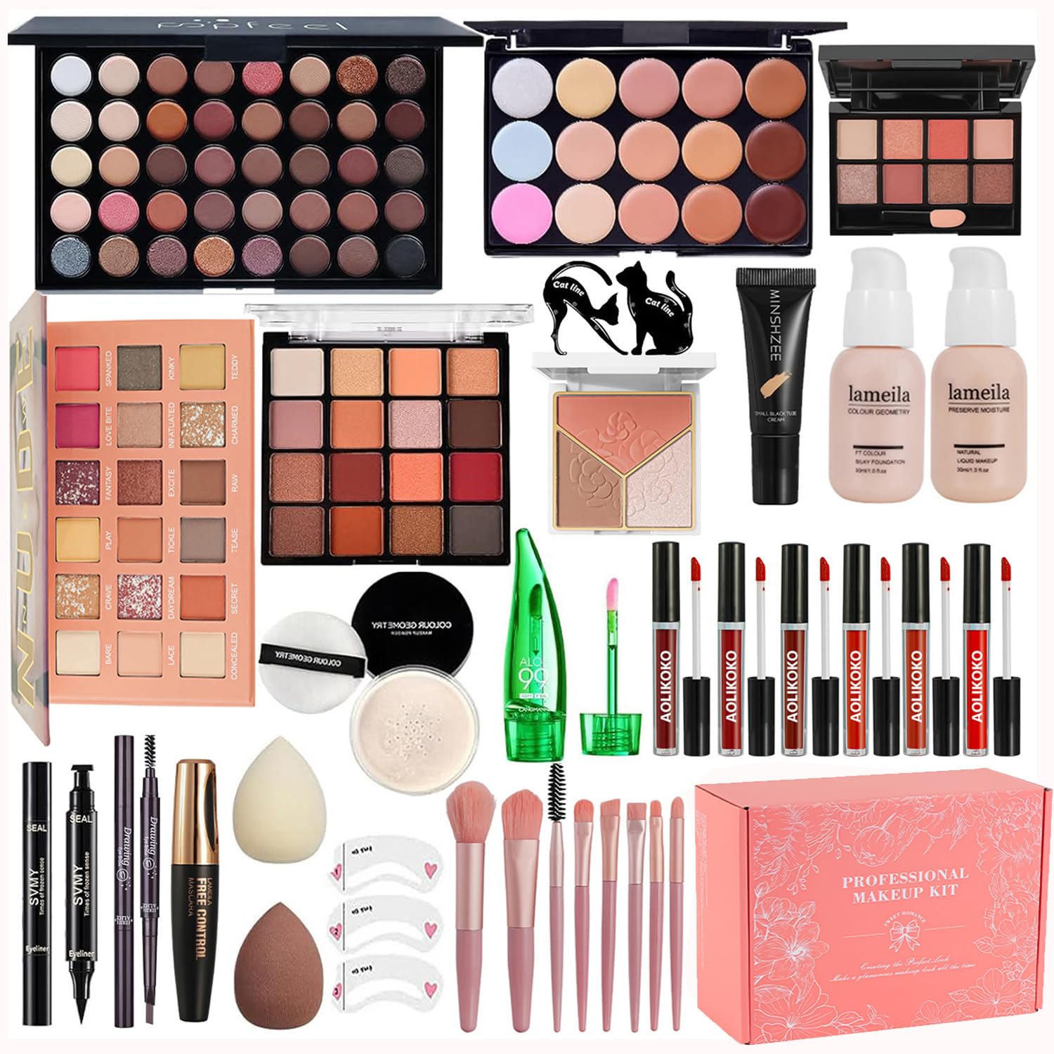 Coliusa kit maquillage tout-en-un avec palette yeux 40 couleurs pour des looks quotidiens