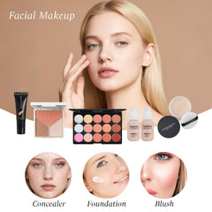 Coliusa kit maquillage tout-en-un avec primer visage pour une base durable