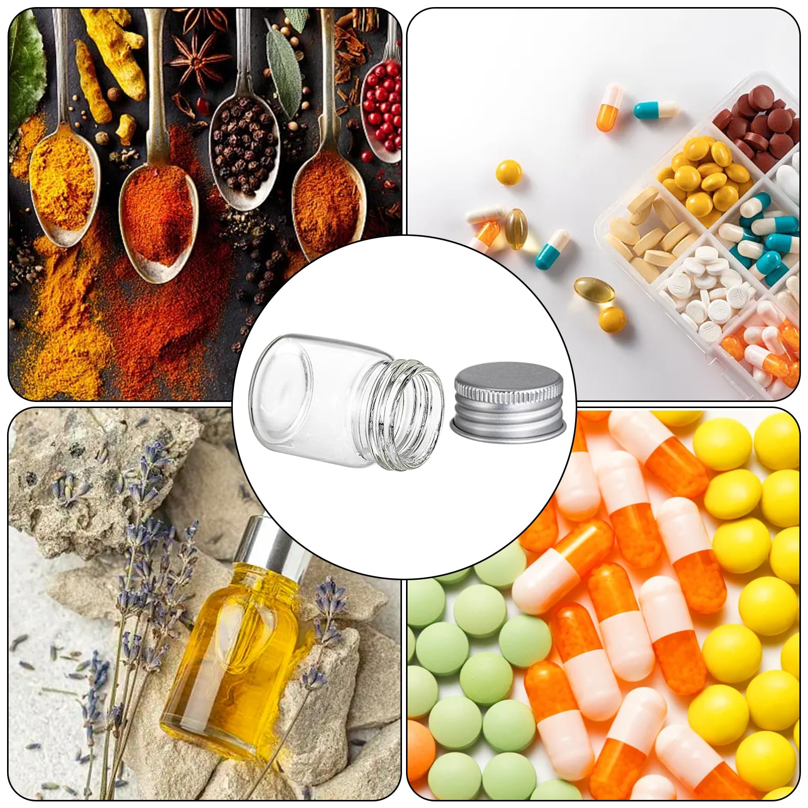 Coloch pot transparent 15 ml, voir rapidement le contenu