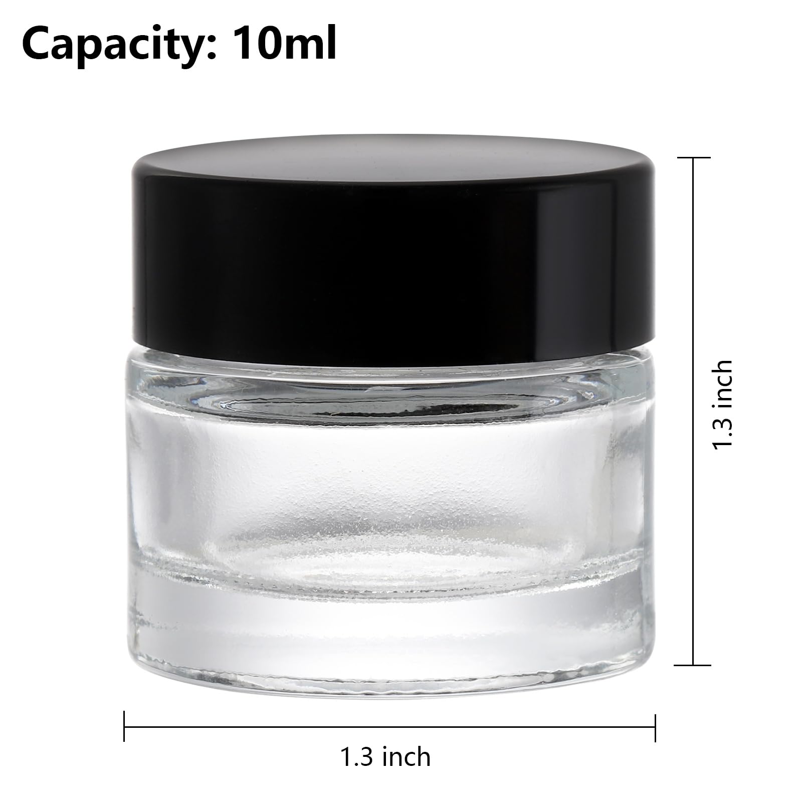 Coloch verre clair mini 10ml avec couvercle à vis blanc, identification rapide du contenu.