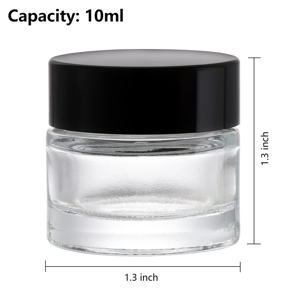 Coloch verre clair mini 10ml avec couvercle à vis blanc, identification rapide du contenu.