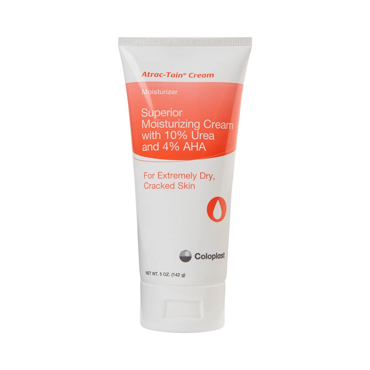 Coloplast Atrac-Tain crème hydratante dans un tube, hydratation ciblée pour peau sèche.