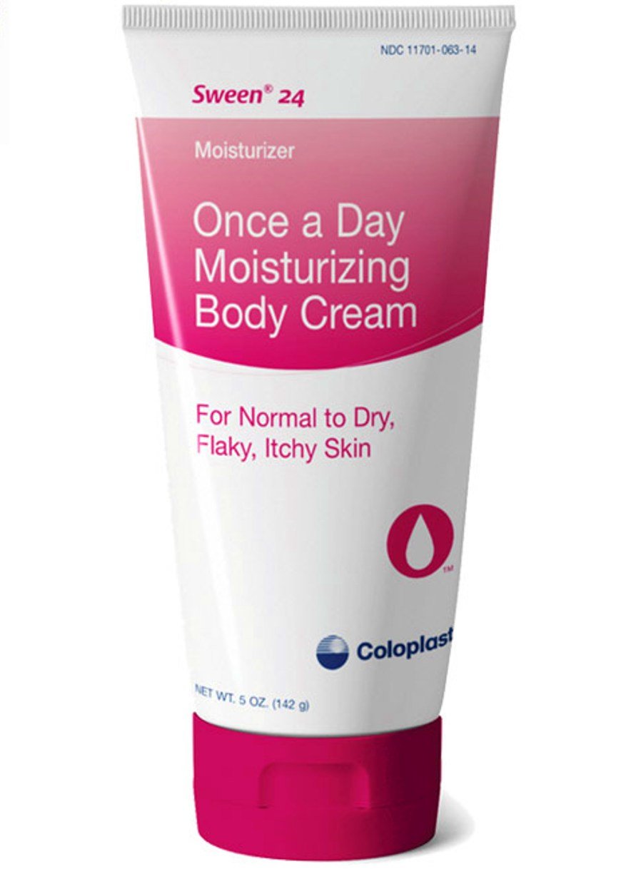 Coloplast Sween 24 : crème hydratante sans parfum, dans un tube pratique et doux pour la peau.