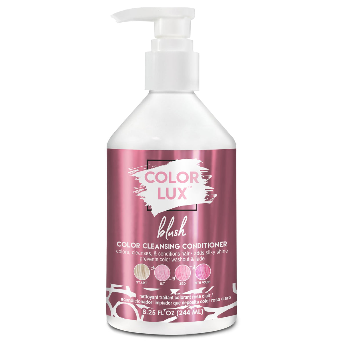Color Lux Blush: bouteille montrant la teinte douce pour cheveux nourris et éclatants