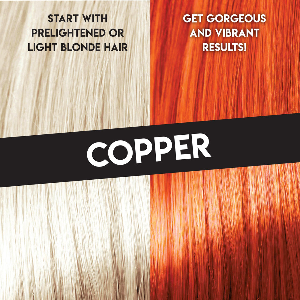 Color Lux Direct Vibes cuivre sur cheveux - couleur qui reflète la lumière et tient