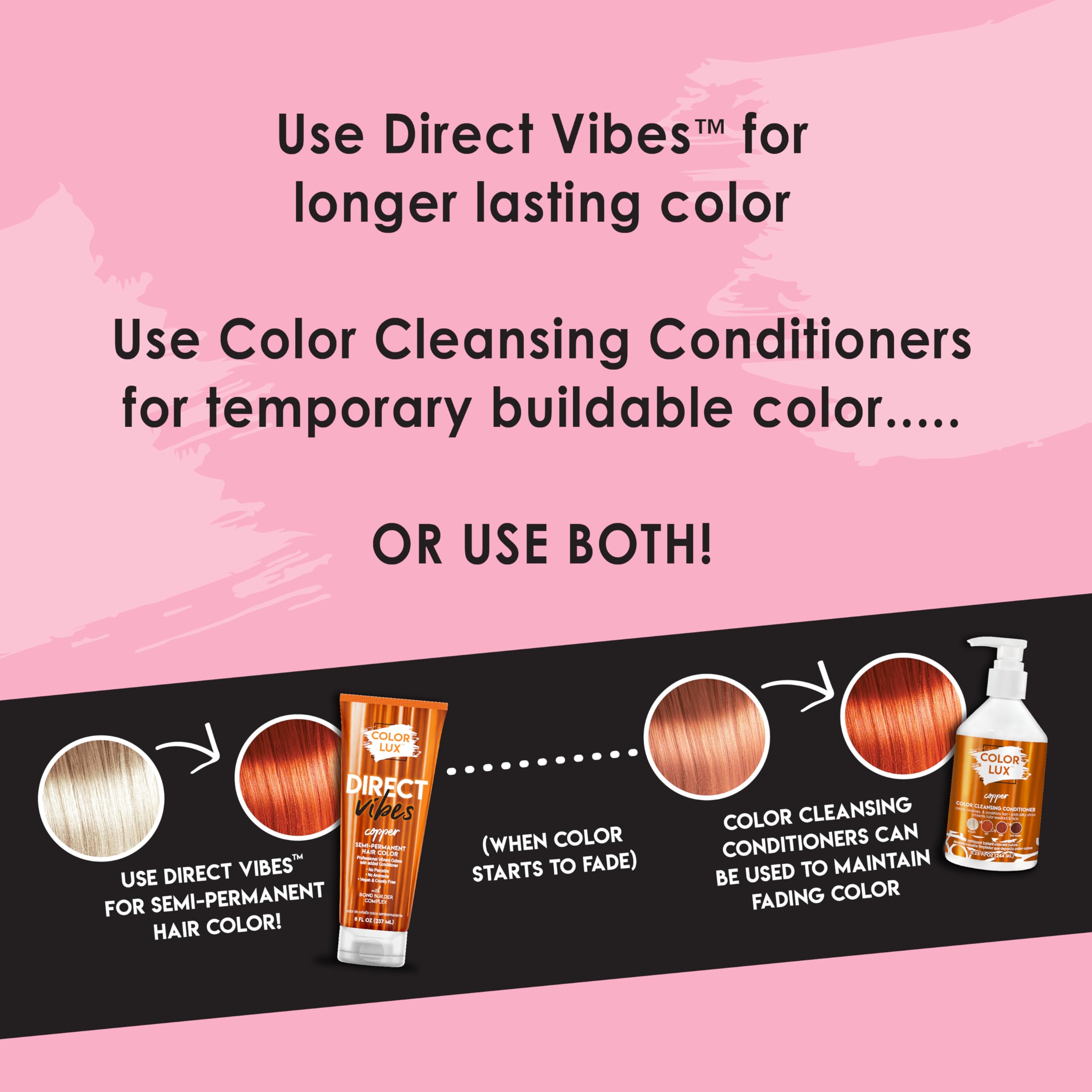 Formule éthique Color Lux Direct Vibes - sans parabènes, sulfates et ammoniaque; vegan