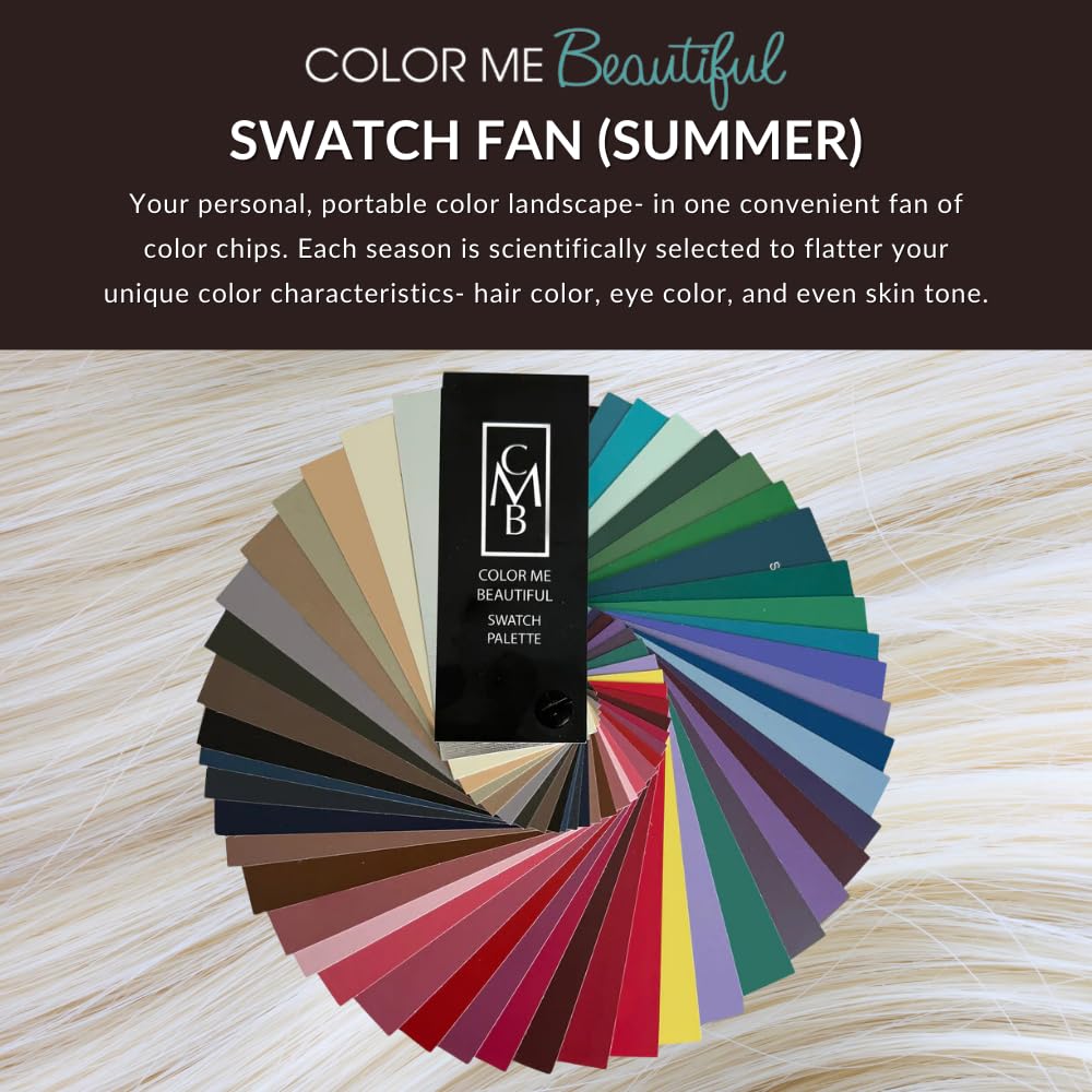 Color Me Beautiful Summer Color Fan, cartes noms des couleurs utiles pour achats précis.