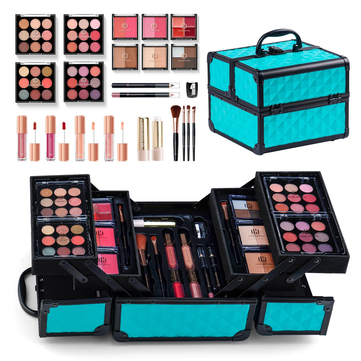 Color Nymph coffret maquillage tout-en-un dans une valise pratique pour voyager