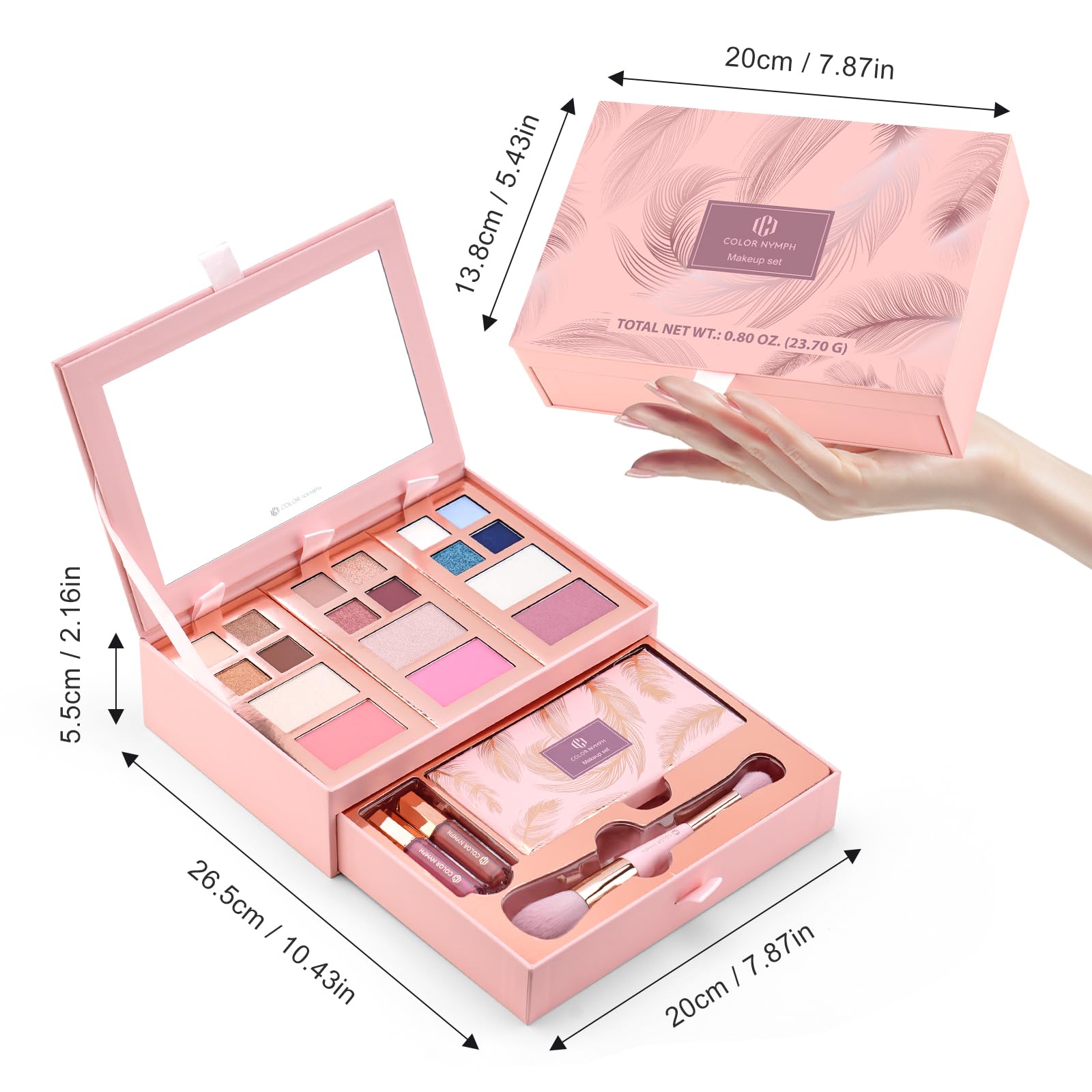 Color Nymph blush, highlighter et contour pour finition harmonieuse.