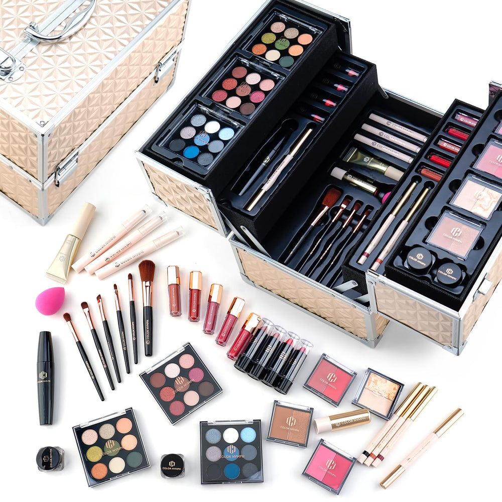 Color Nymph trousse maquillage or professionnelle, rangement pratique pour le quotidien