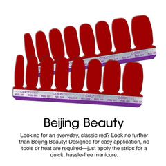 Color Street Beijing Beauty double-ended strips deliver flexible sizing for a precise fit.