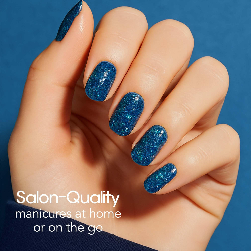 Color Street Oceans Apart – Bandes vernis à paillettes double-face adaptées à diverses tailles.