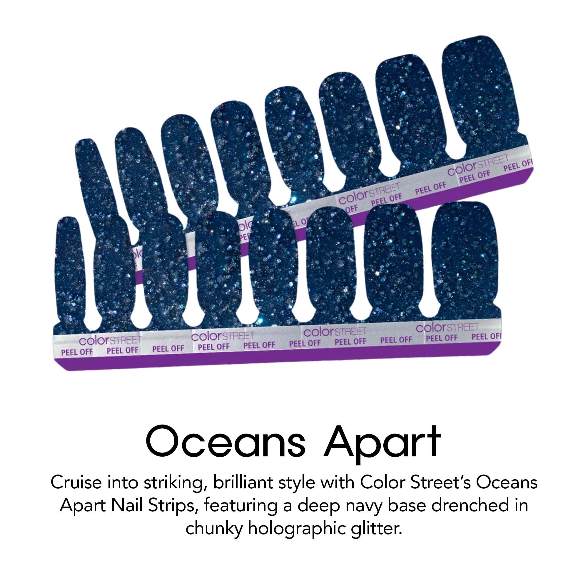 Color Street Oceans Apart – Bandes vernis à paillettes holographiques pour un effet glamour.