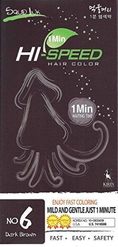 1 Minute_Hi Speed Squid Ink Hair Color visuel brun foncé: coloration rapide et soin du cuir chevelu.