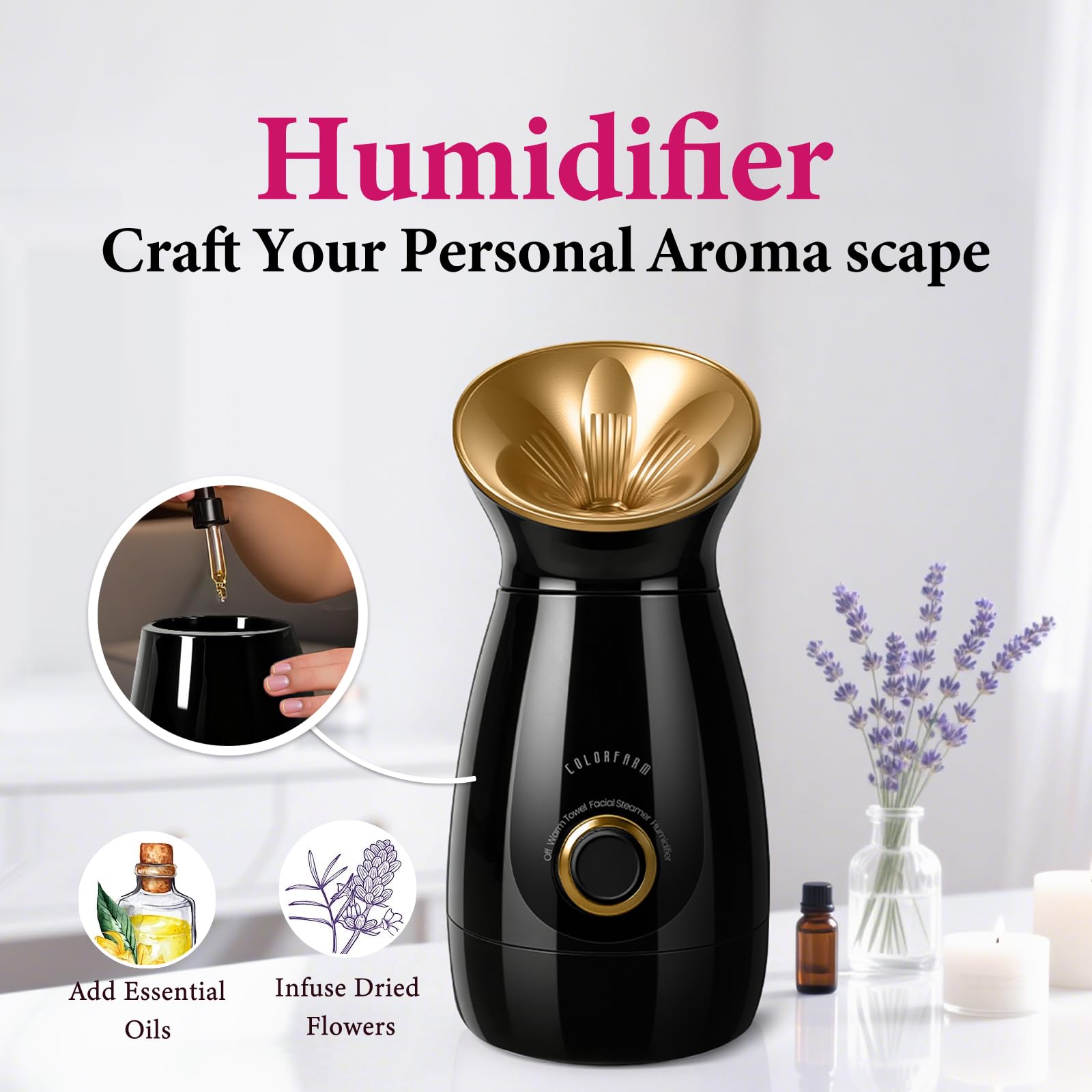 Colorfarm Face Steamer Nano, cadeau idéal pour soins à domicile et routine visage.