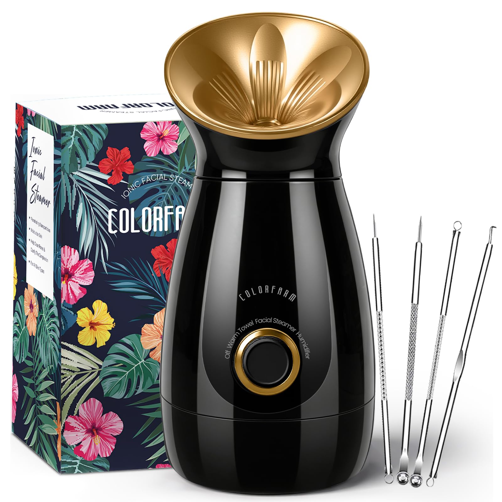 Colorfarm Face Steamer Nano, diffusion de vapeur micro-nano pour une pénétration douce et efficace.