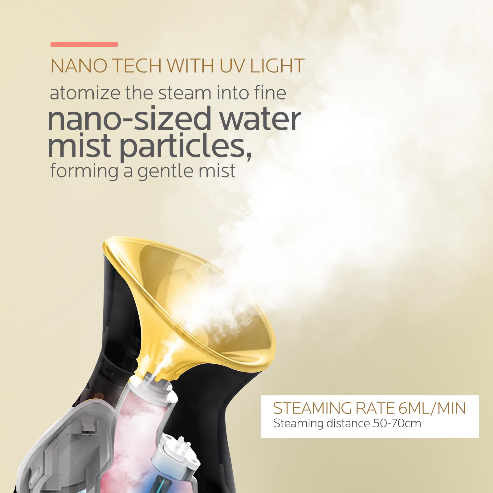 Colorfarm rouleau-de-jade-vapeur-visage, massage rafraîchissant et hydratant.