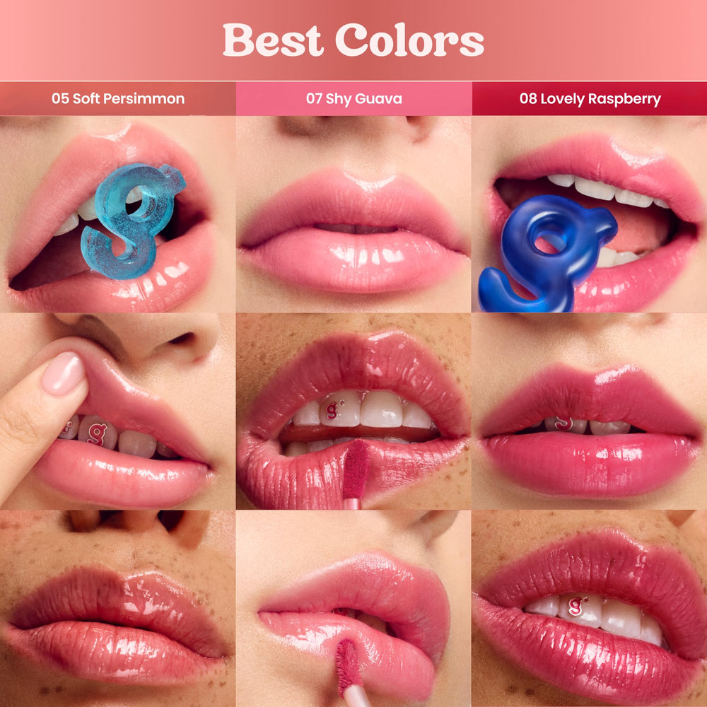 COLORGRAM Fruity Glass Tint 07 Shy Guava: aperçu d'une application précise et contrôlée.