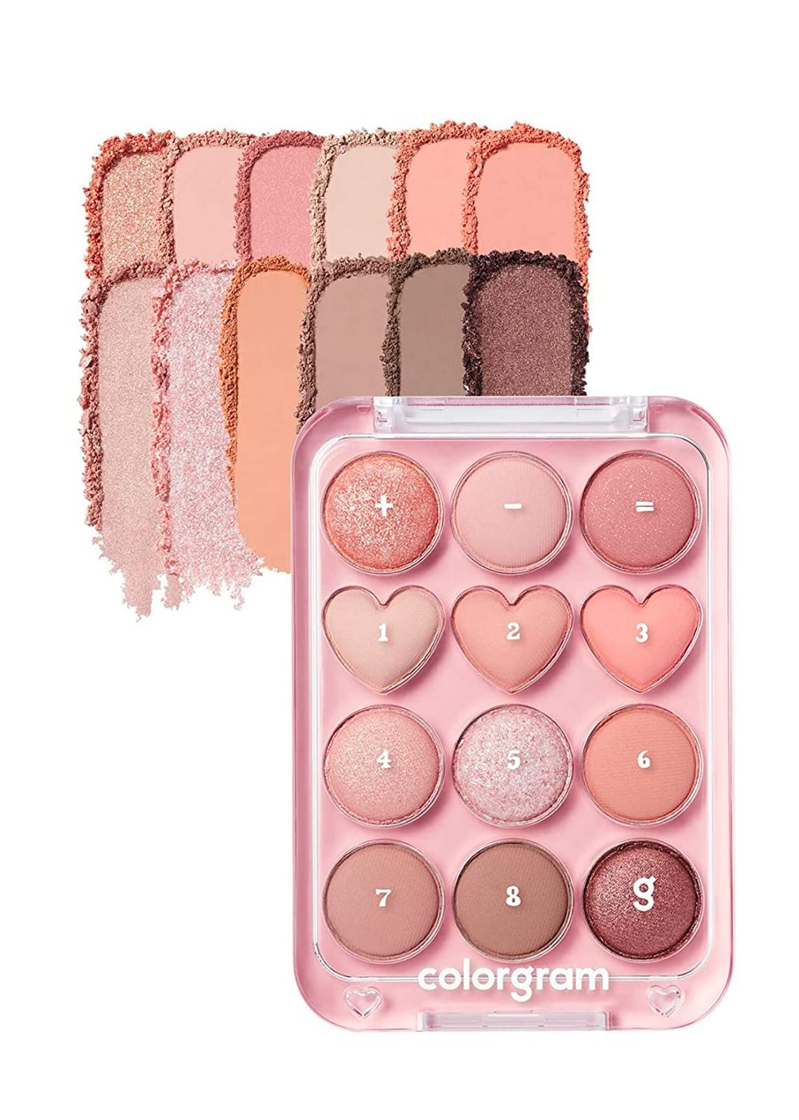 COLORGRAM Pin Point Eyeshadow: teintes pêche-corail matte pour un regard doux et naturel.